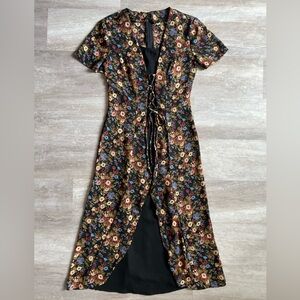 Floral Layered Black Dress